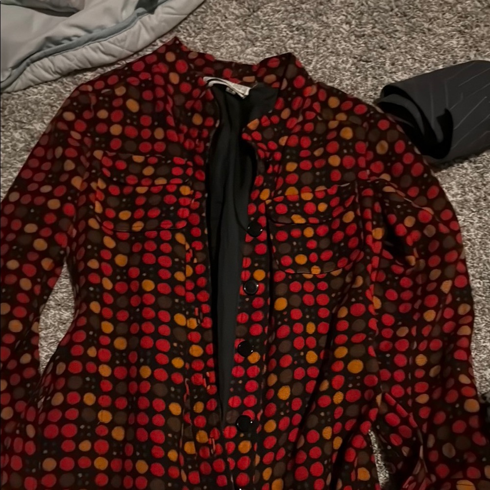 Emanuel Ungaro Red and Orange Polka Dot coat